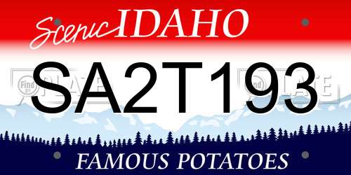 SA2T193 Idaho License Plate