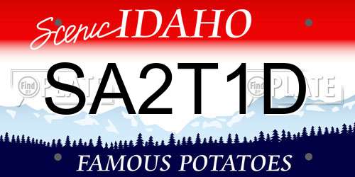 SA2T1D Idaho License Plate