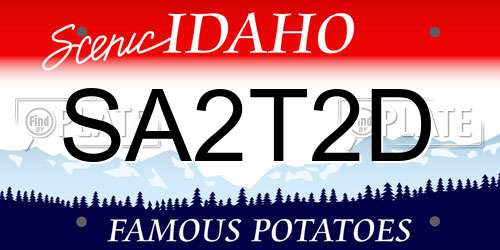 SA2T2D Idaho License Plate