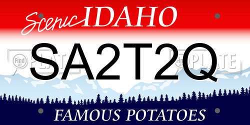 SA2T2Q Idaho License Plate