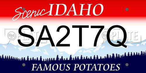 SA2T7Q Idaho License Plate