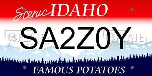 SA2Z0Y Idaho License Plate