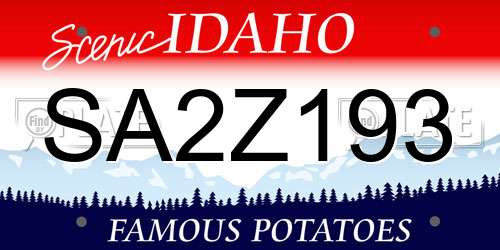 SA2Z193 Idaho License Plate