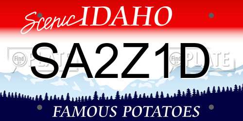 SA2Z1D Idaho License Plate