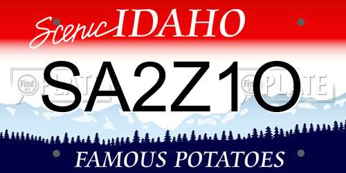 SA2Z1O Idaho License Plate