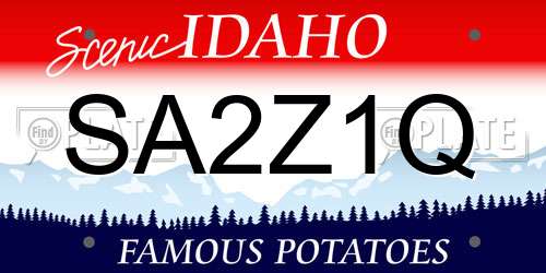SA2Z1Q Idaho License Plate