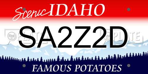SA2Z2D Idaho License Plate