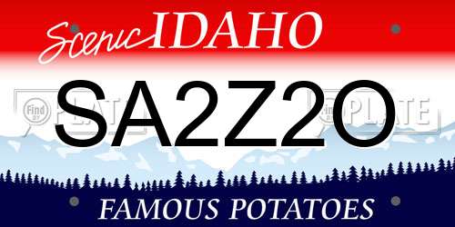SA2Z2O Idaho License Plate