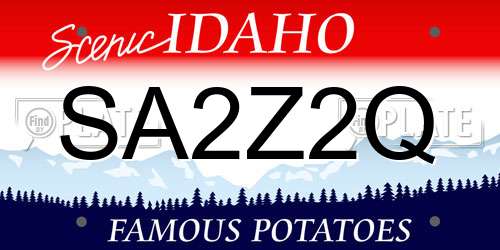 SA2Z2Q Idaho License Plate
