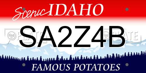 SA2Z4B Idaho License Plate