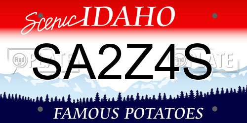 SA2Z4S Idaho License Plate