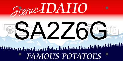 SA2Z6G Idaho License Plate