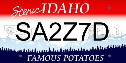 SA2Z7D Idaho License Plate