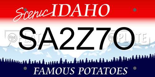 SA2Z7O Idaho License Plate