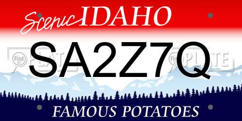 SA2Z7Q Idaho License Plate