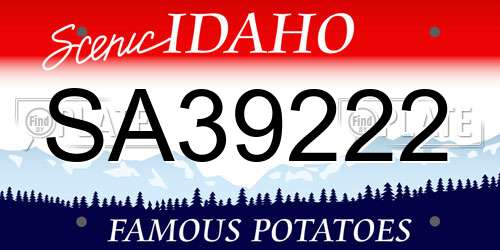 SA39222 Idaho License Plate