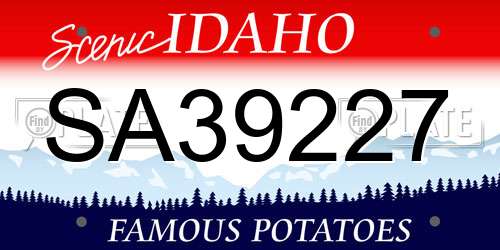 SA39227 Idaho License Plate