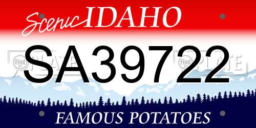 SA39722 Idaho License Plate