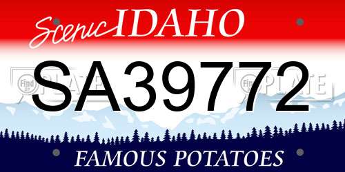 SA39772 Idaho License Plate
