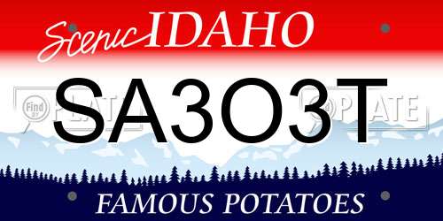 SA3O3T Idaho License Plate
