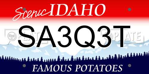 SA3Q3T Idaho License Plate