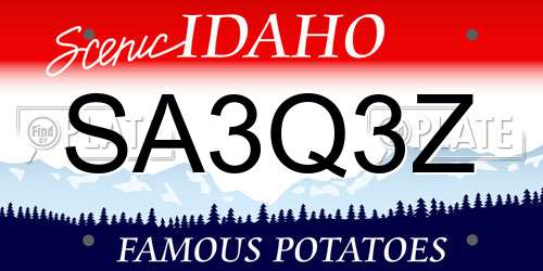 SA3Q3Z Idaho License Plate