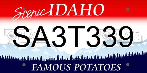 SA3T339 Idaho License Plate