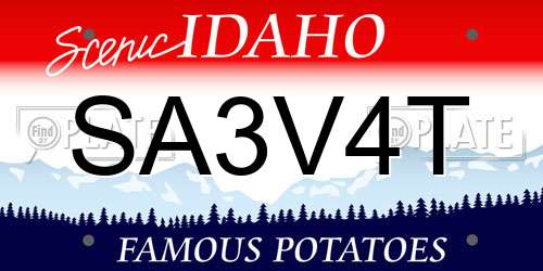SA3V4T Idaho License Plate