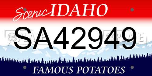 SA42949 Idaho License Plate