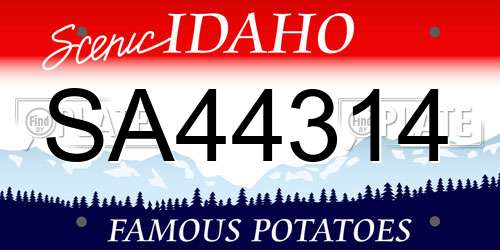 SA44314 Idaho License Plate