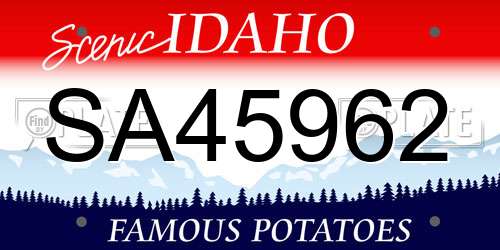 SA45962 Idaho License Plate