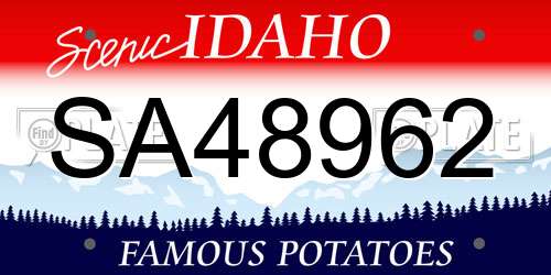 SA48962 Idaho License Plate