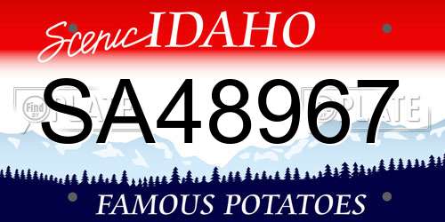 SA48967 Idaho License Plate