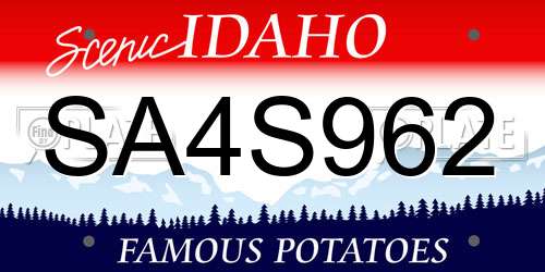 SA4S962 Idaho License Plate