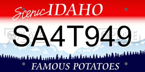 SA4T949 Idaho License Plate