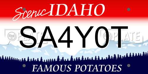 SA4Y0T Idaho License Plate