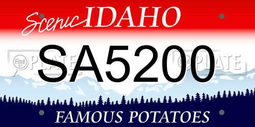 SA5200 Idaho License Plate