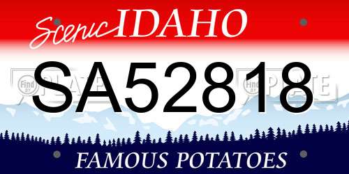 SA52818 Idaho License Plate