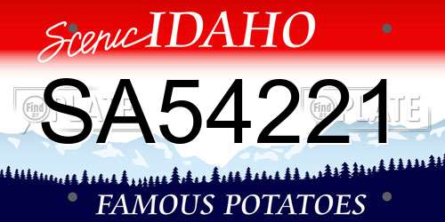 SA54221 Idaho License Plate