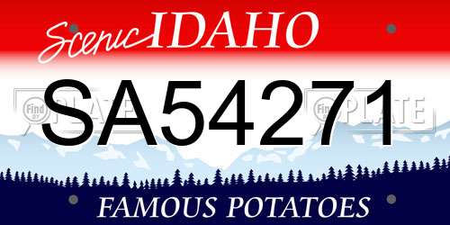 SA54271 Idaho License Plate