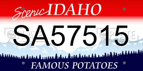 SA57515 Idaho License Plate