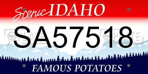 SA57518 Idaho License Plate