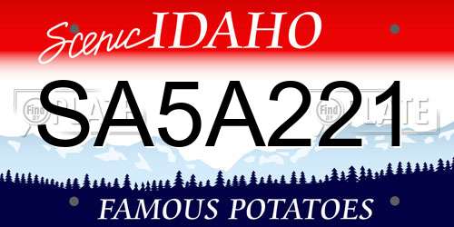 SA5A221 Idaho License Plate