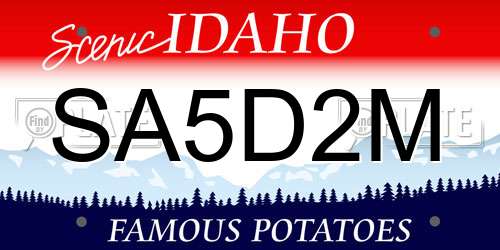 SA5D2M Idaho License Plate