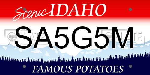 SA5G5M Idaho License Plate
