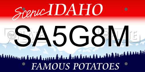 SA5G8M Idaho License Plate