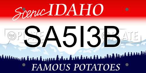 SA5I3B Idaho License Plate
