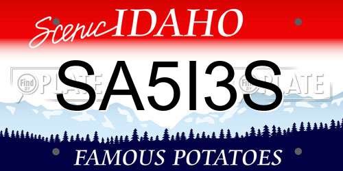 SA5I3S Idaho License Plate