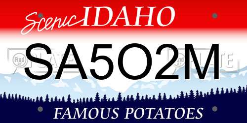 SA5O2M Idaho License Plate