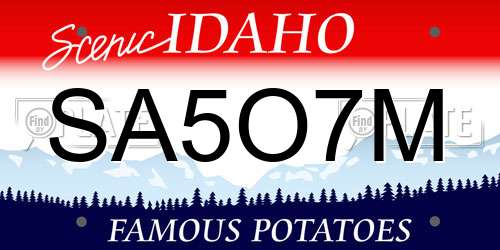 SA5O7M Idaho License Plate